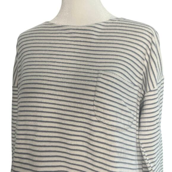 Fate | Breton Nautical Stripe Cotton Terry Sweatshirt | Blue & White | Medium - Picture 2 of 8
